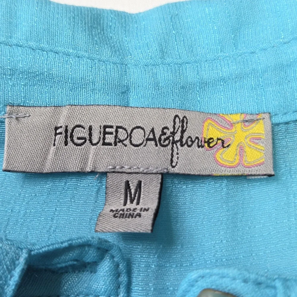 Figueroa & Flower Women Sz M Embroidered Peasant Blouse Boho Cottagecore Hippie - Picture 2 of 6